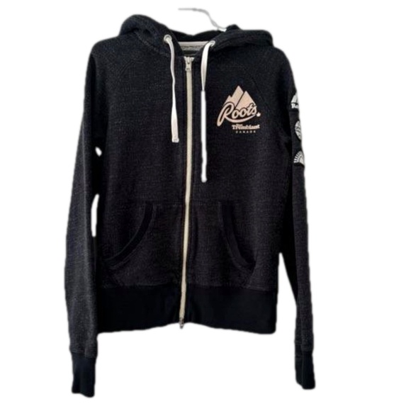 Roots black pepper full zip Mont Tremblant hoodie size M - Picture 2 of 16